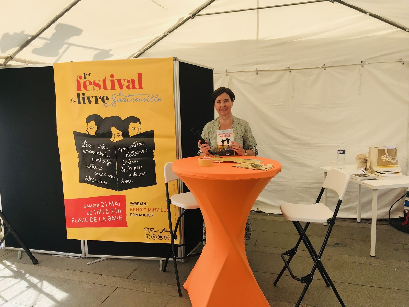 Laurence Le Dantec en interviews et lectures d'extraits d'auteurs au Festival du livre de Sartrouville, 2024